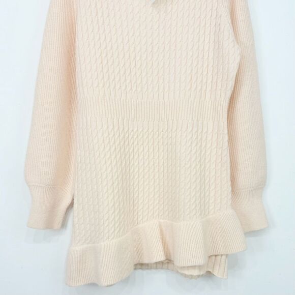 Hope Horizon Cream Cable Knit Ruffle Hem
Sweater Boutique Mini Dress - Picture 8 of 16